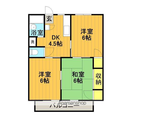 パークランドハイツ(3DK/2階)の間取り写真