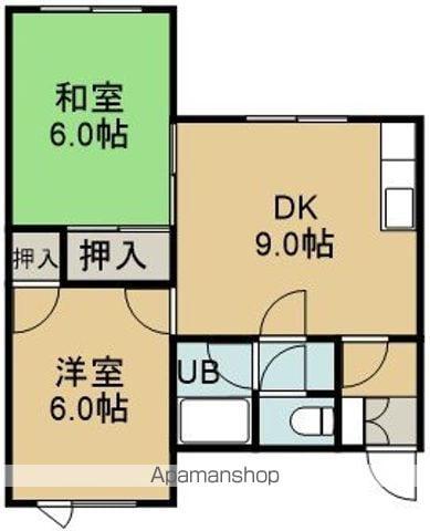 パークはこだて(2DK/1階)の間取り写真