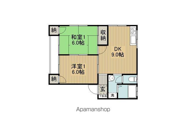 コーポさくら(2DK/1階)の間取り写真