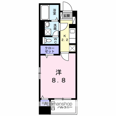 グランコート国府(1K/2階)の間取り写真