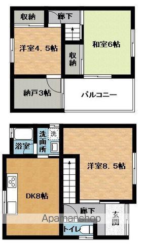 近鉄大阪線 赤目口駅 徒歩10分 2階建 築50年(3SDK)の間取り写真