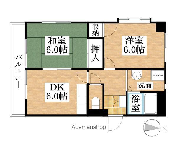 フローレンス西島(2DK/4階)の間取り写真