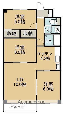 ピアコート神山(3LDK/4階)の間取り写真