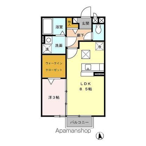 ドリームヒルズB(1LDK/1階)の間取り写真