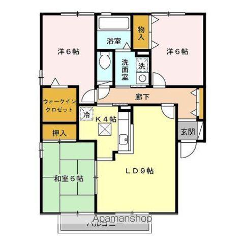 グランドキャッスル B棟(3LDK/1階)の間取り写真