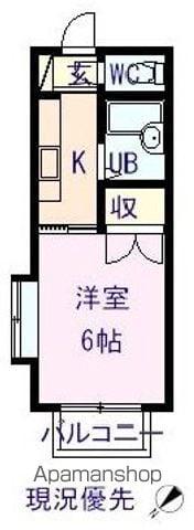 フォックスレイクⅡ(1K/2階)の間取り写真