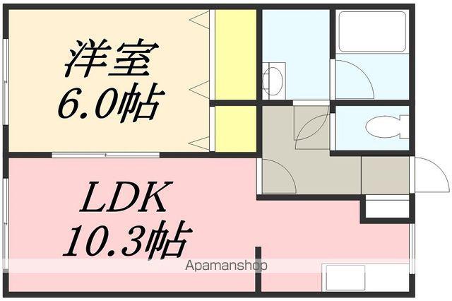 ラ・メール桂岡B(1LDK/2階)の間取り写真