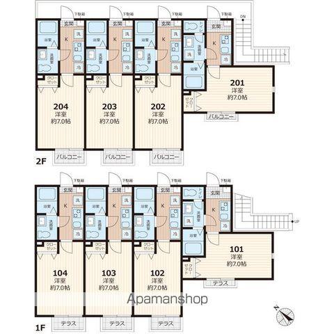 パステール・グラン桜木(1K/1階)の間取り写真