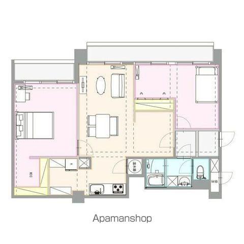 ハイツサンライズ(2LDK/12階)の間取り写真