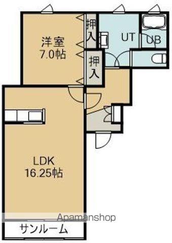 シェル久根別(1LDK/2階)の間取り写真
