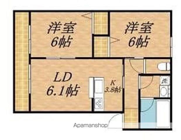 パークハイム・クー(2LDK/1階)の間取り写真