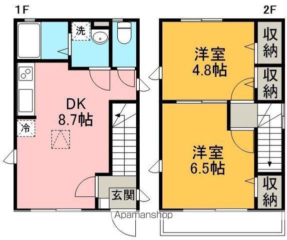 西武鉄道新宿線 本川越駅 徒歩22分 2階建 築16年(2DK)の間取り写真