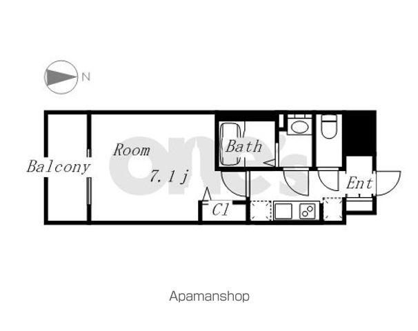 プレサンス桜通ベルノ(1K/8階)の間取り写真