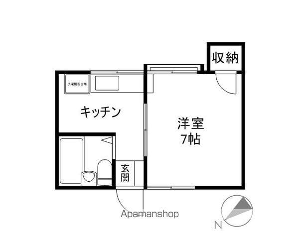 ファミーユ石堂(1K/2階)の間取り写真