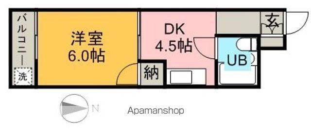 アーバンコート西町(1DK/3階)の間取り写真