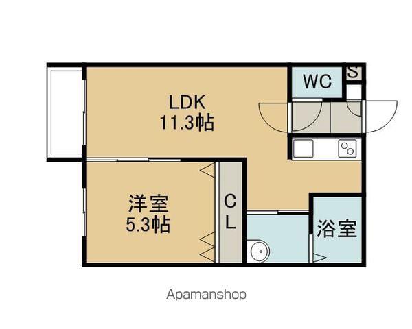 UNISON千歳(1LDK/3階)の間取り写真
