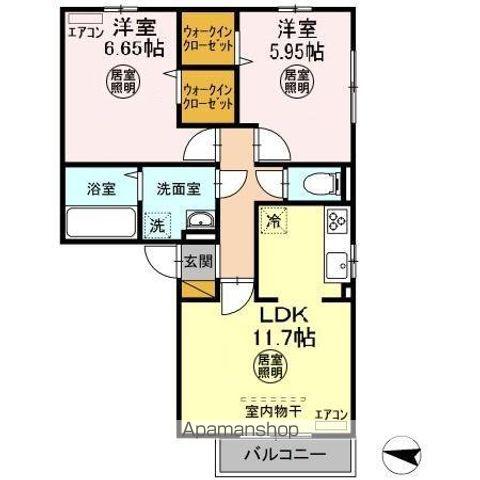 パークサイドSOGA(2LDK/3階)の間取り写真