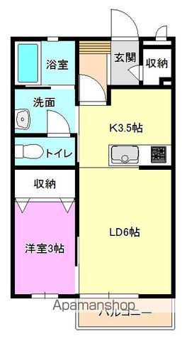 リヴィエール(1LDK/1階)の間取り写真