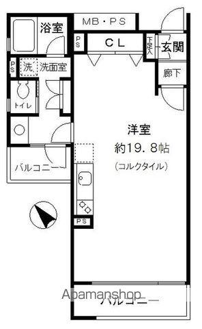 COLLINE白銀(ワンルーム/2階)の間取り写真