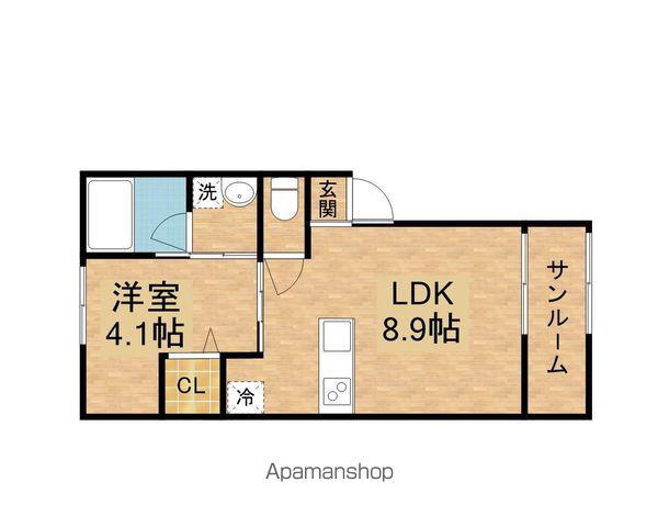 CAネオシャンティ(1LDK/1階)の間取り写真
