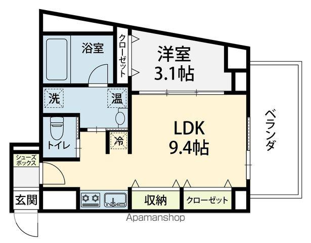 ファーストガーデン鱗町(1LDK/3階)の間取り写真