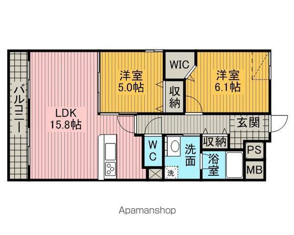 BELVEDERE(2LDK/2階)の間取り写真
