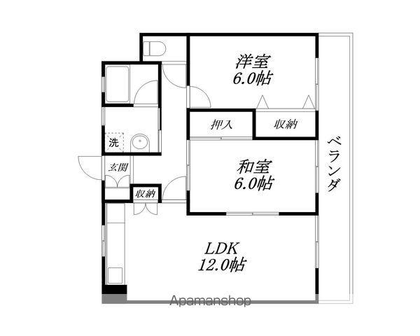 GREEN COAT(2LDK/2階)の間取り写真