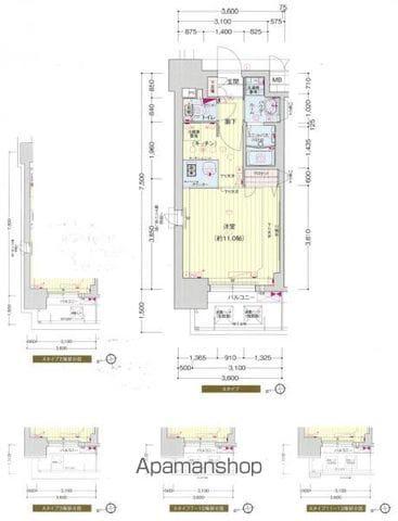プレサンス大阪城公園ネクサス(1K/11階)の間取り写真