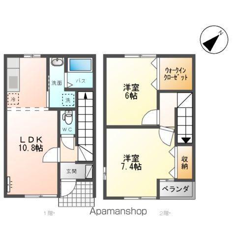 フラットコスモス(2LDK/1階)の間取り写真