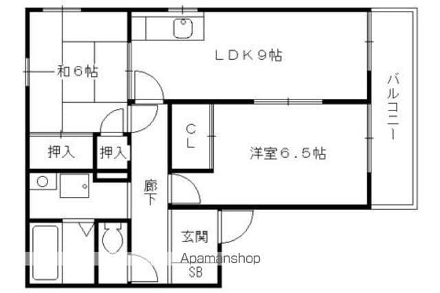 グランメゾン古川(2DK/2階)の間取り写真