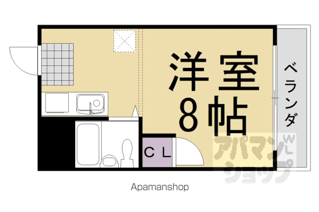 PRESTIGEつかはら(1K/4階)の間取り写真