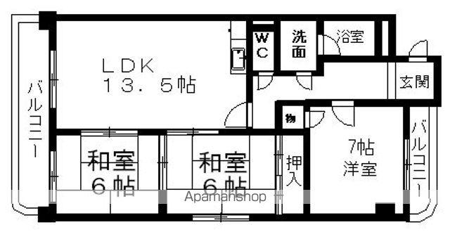 半田第3ロイヤルマンション(3LDK/7階)の間取り写真