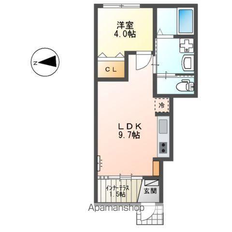 レヴメゾン神山参番館(1LDK/1階)の間取り写真