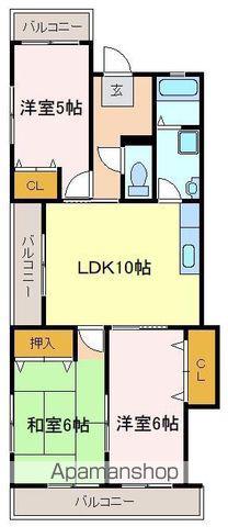 リバティ(3LDK/2階)の間取り写真