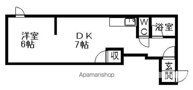 KIRAMECK円山東(1DK/1階)の間取り写真