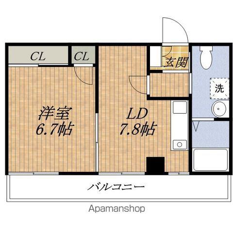 ハピネス SUITA(1DK/4階)の間取り写真