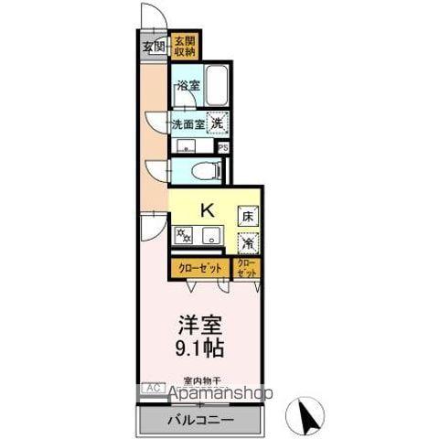 D-ROOM高円寺北3丁目(1K/1階)の間取り写真