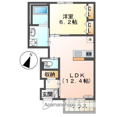 CORNIOLO (1LDK/1階)の間取り写真