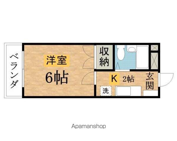 Kハウス(ワンルーム/2階)の間取り写真