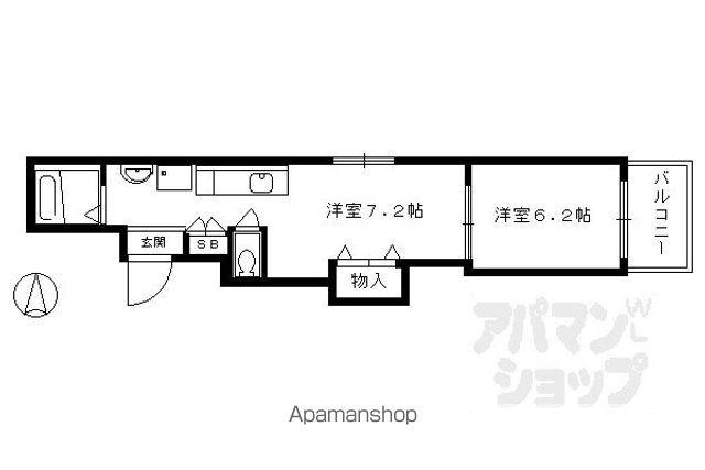 アビタ御所南(2K/2階)の間取り写真