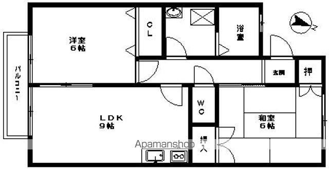 アルジャンKⅡ(2LDK/2階)の間取り写真