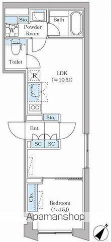 アローズ茗荷谷(1LDK/1階)の間取り写真