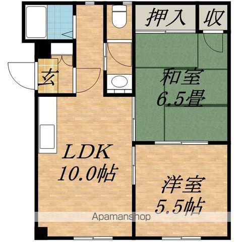 セントラルマンション(2LDK/2階)の間取り写真