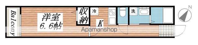 フラット南流山(1K/2階)の間取り写真