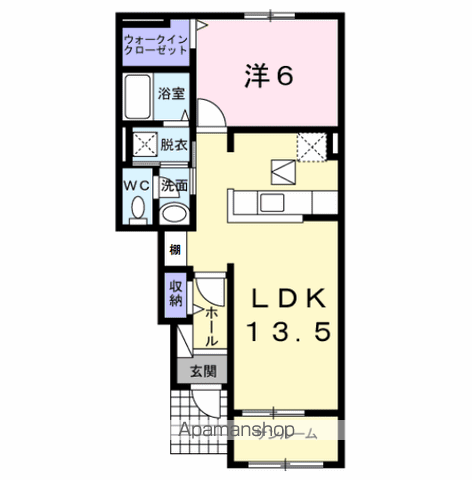 グランパール延方Ⅰ(1LDK/1階)の間取り写真