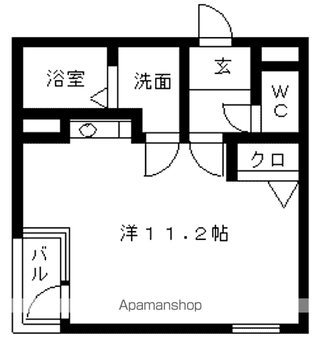 コートヴィラサヌイ(ワンルーム/3階)の間取り写真
