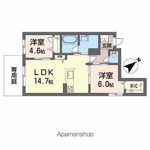 エクラージュ多治米Ⅱ(2LDK/1階)の間取り写真