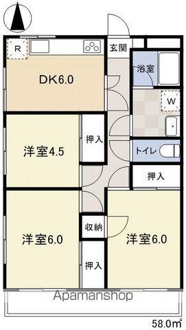 小平ビル(3DK/3階)の間取り写真