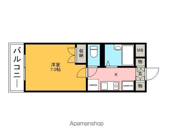 レジディア浦安(1K/6階)の間取り写真