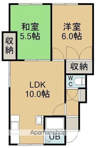レジデント中村(2LDK/1階)の間取り写真